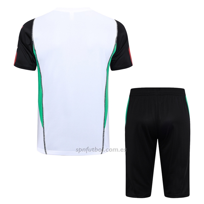 Chandal del Manchester United Manga Corta 2023-2024 Blanco y Negro - Pantalon Corto